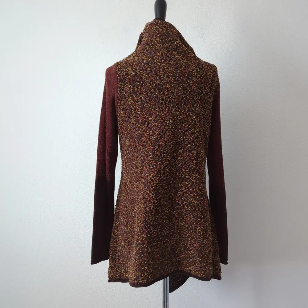 Soft Surroundings Womens Sweater Brown Longline Size Medium Top Neutral Cardigan